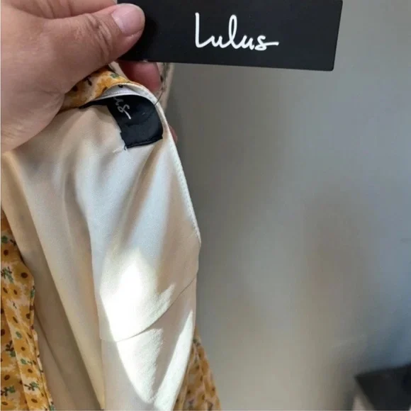 Lulu's Yellow Floral Midi Dress - Picture 3 of 5